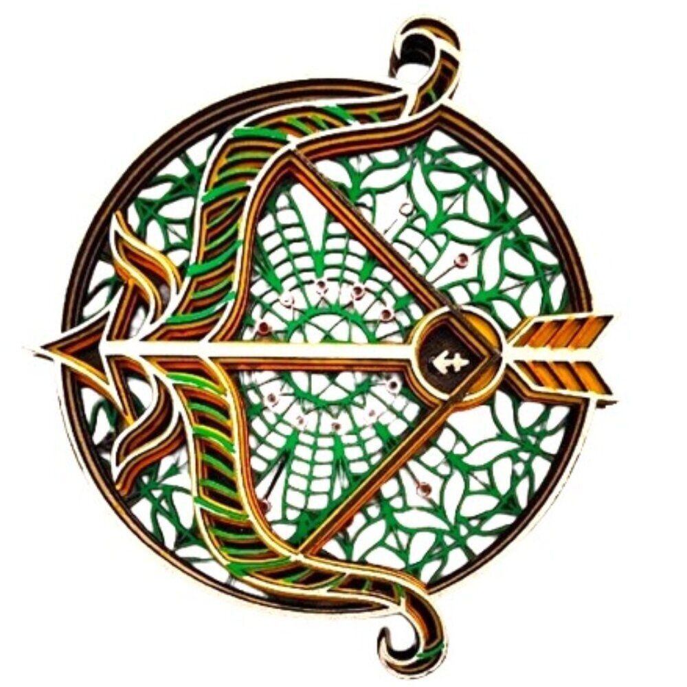 Sagittarius Zodiac Sign Layered Design Refrigerator magnet.